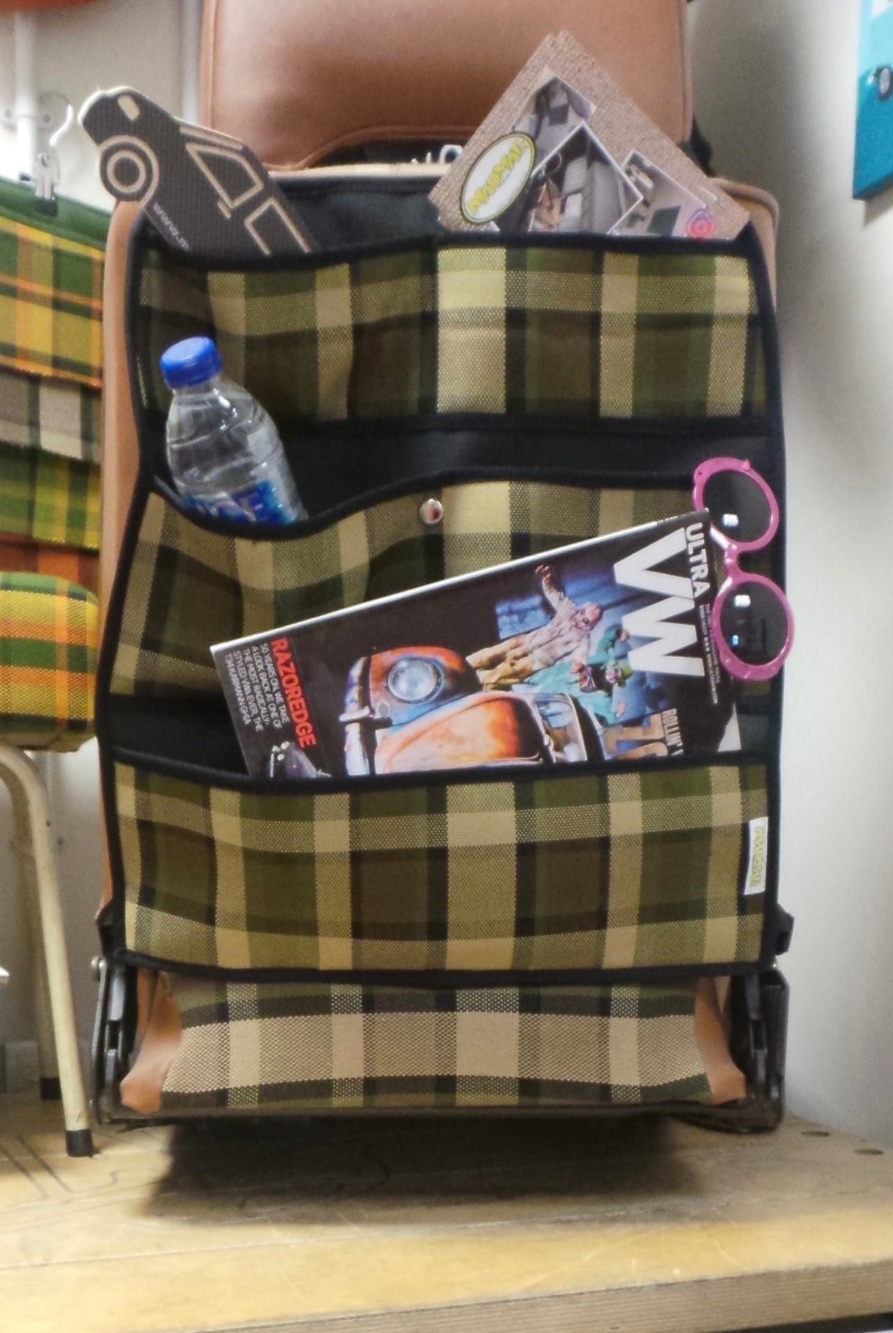 Seat Hanging Storage Westfalia Plaid - Mexican Beige