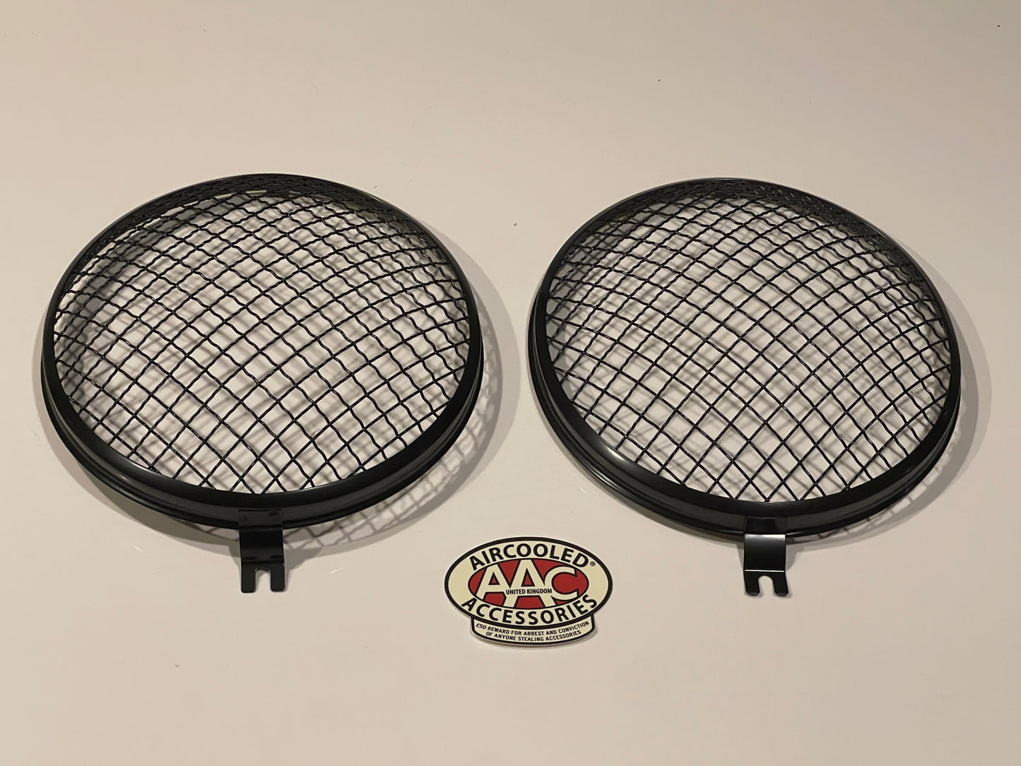Vintage style Mesh Headlight Grills (splitscreen bus & pre 67 bug) - Black