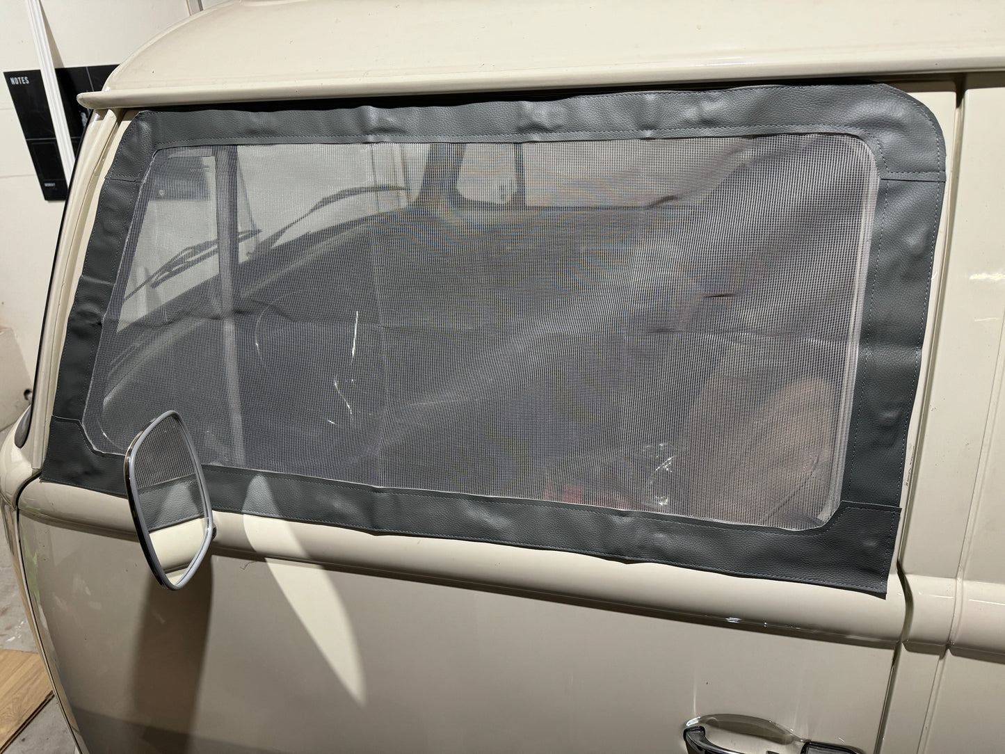 Pair of Magnetic Cab Window Mosquito Nets - Gray