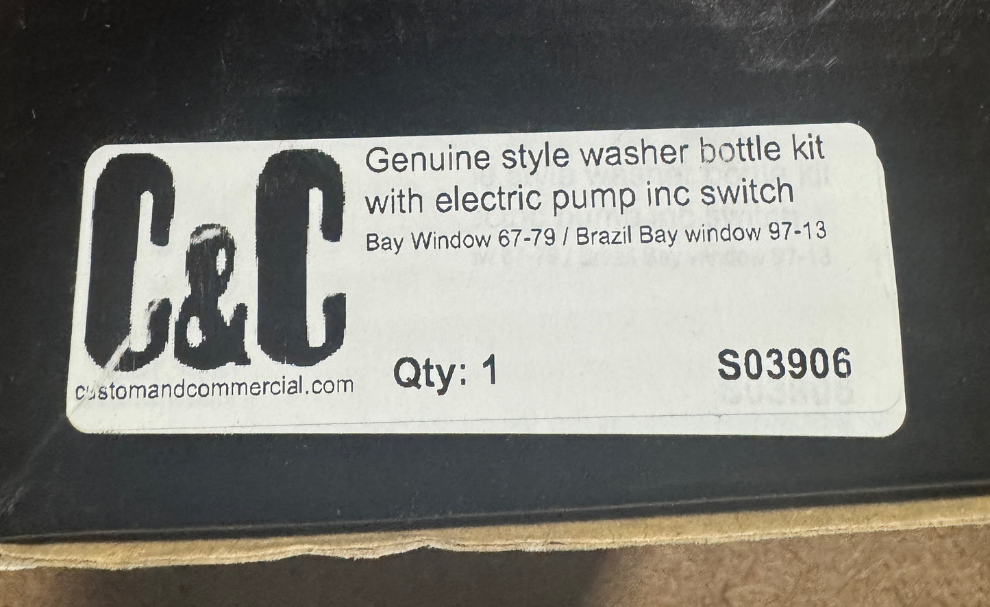 VW Bus Washer Bottle Kit With Electric Pump and Switch 1968-1979