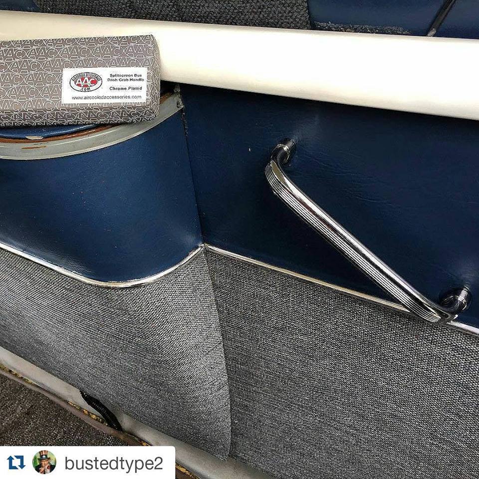 Dash grab handle aluminum in black color - Split Bus