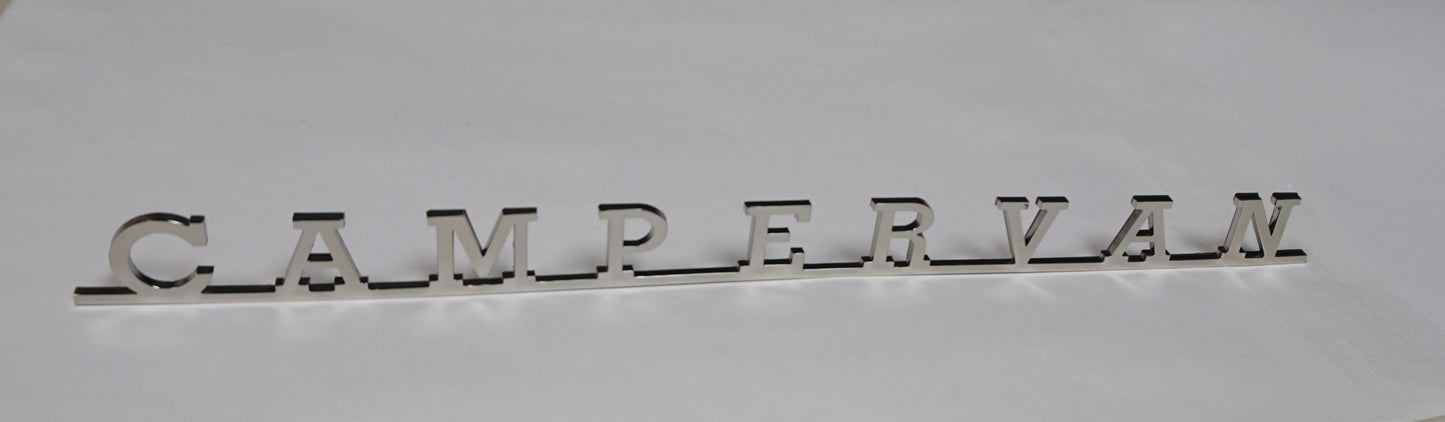 CAMPERVAN Script in stainless steel by AAC