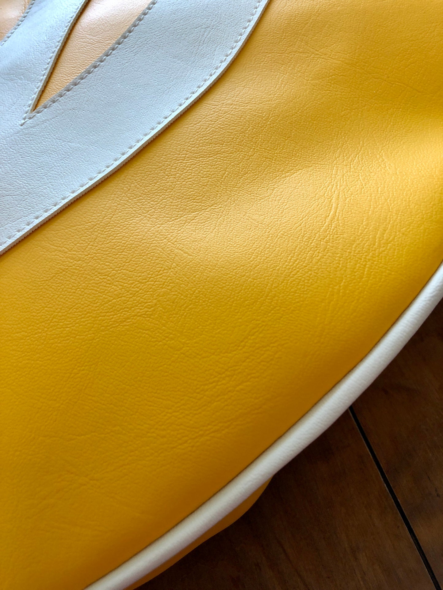 Spare Wheel Cover In Sunburst Yellow With White Logo