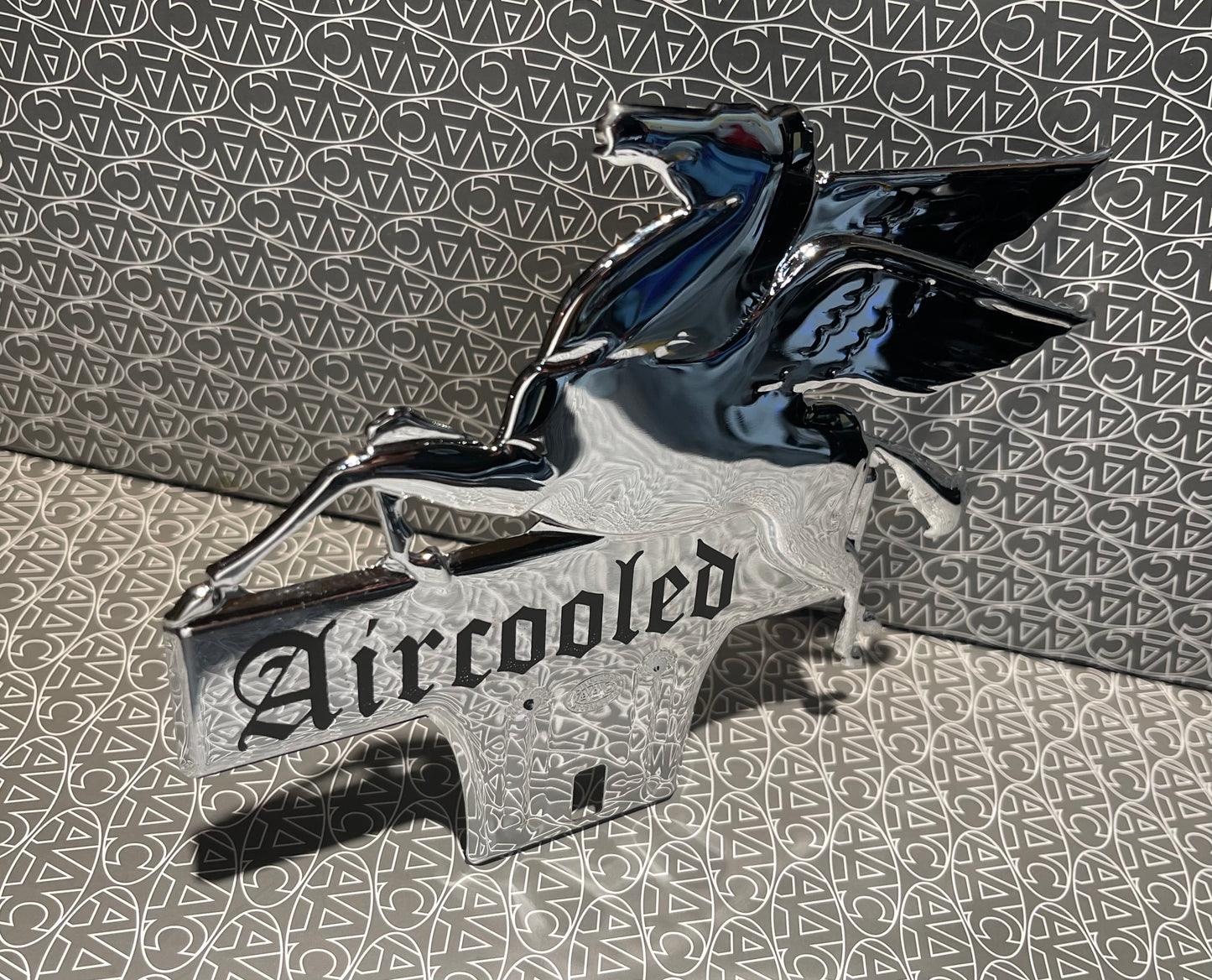Pegasus Aircooled Chromed License Plate Topper.