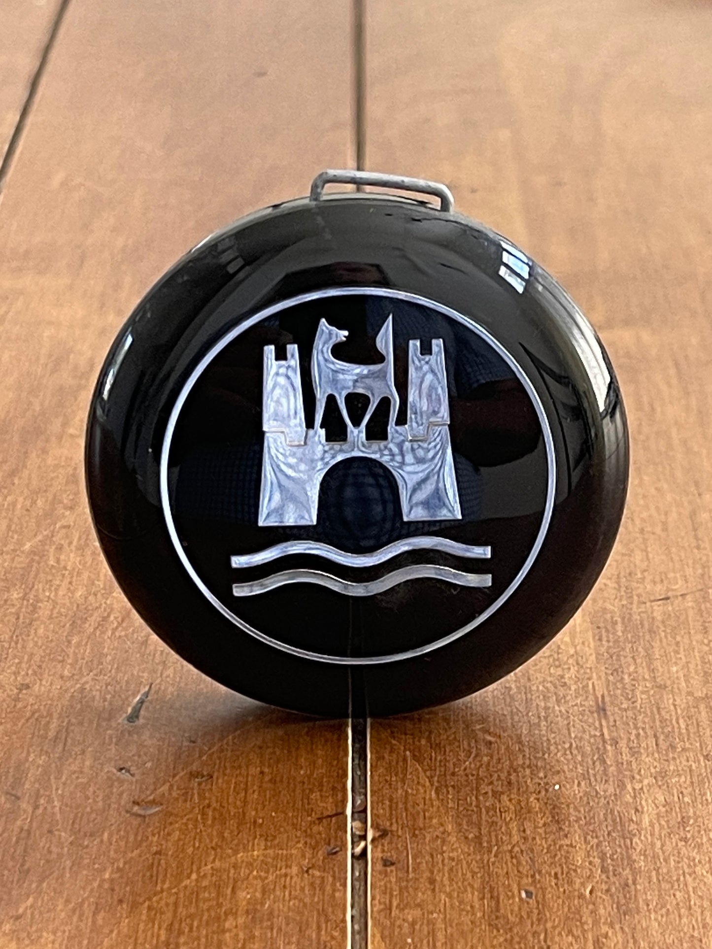 Horn Button Wolfsburg Black And Silver BUG, GHIA, TYPE 3 1960-71