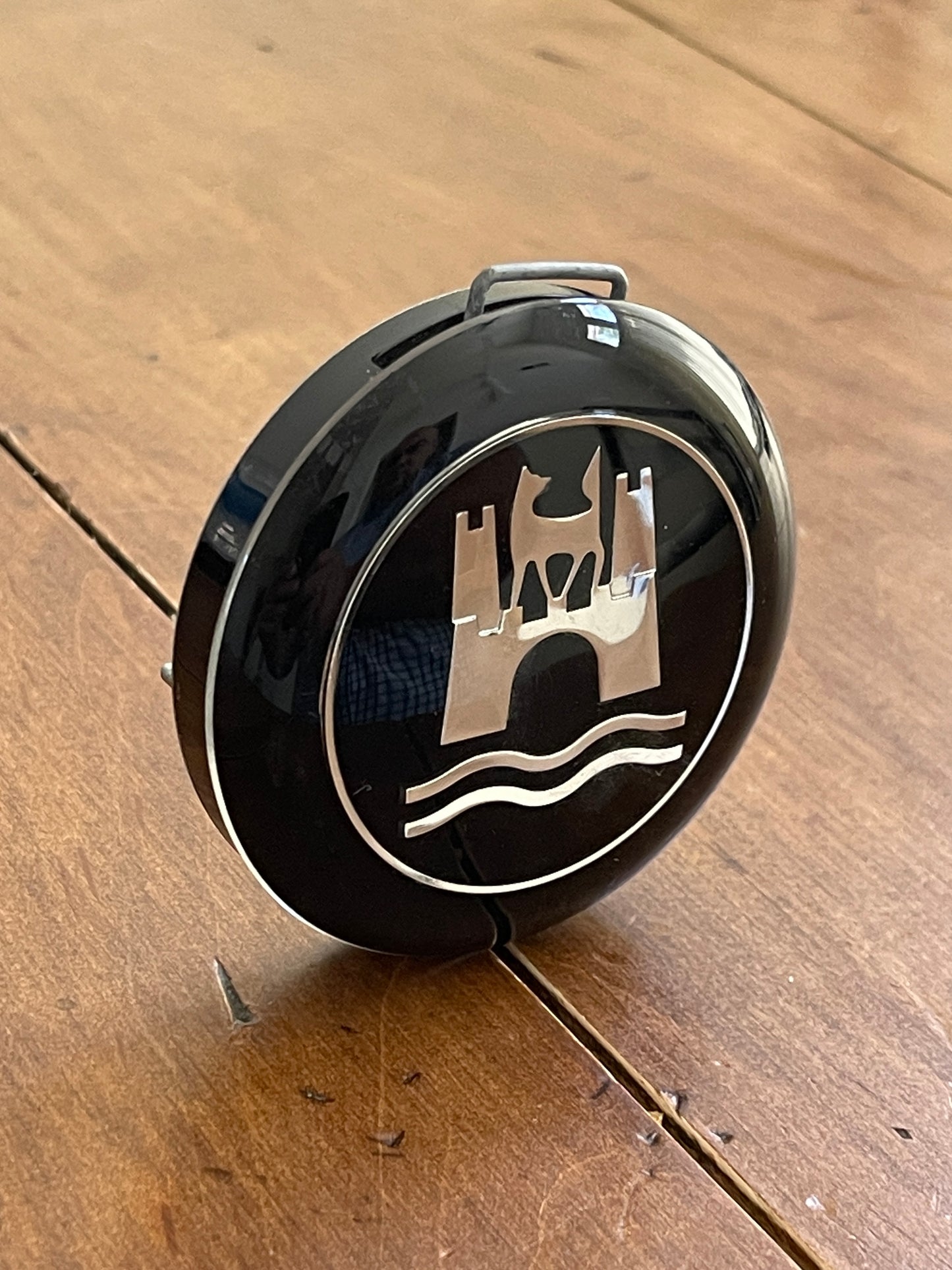 Horn Button Wolfsburg Black And Silver BUG, GHIA, TYPE 3 1960-71