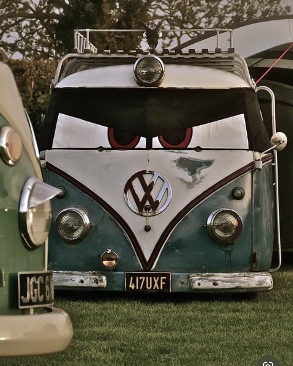 Buseyes Angry Eyes Front Screen Cover Split Bus - Black or Gray.