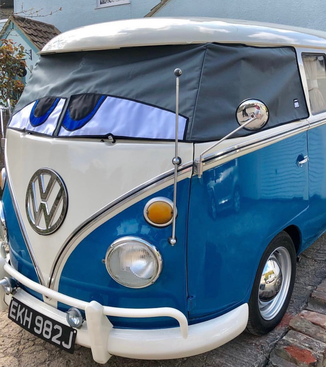 Buseyes Happy Eyes Front Screen Cover Split Bus - Black or Gray.