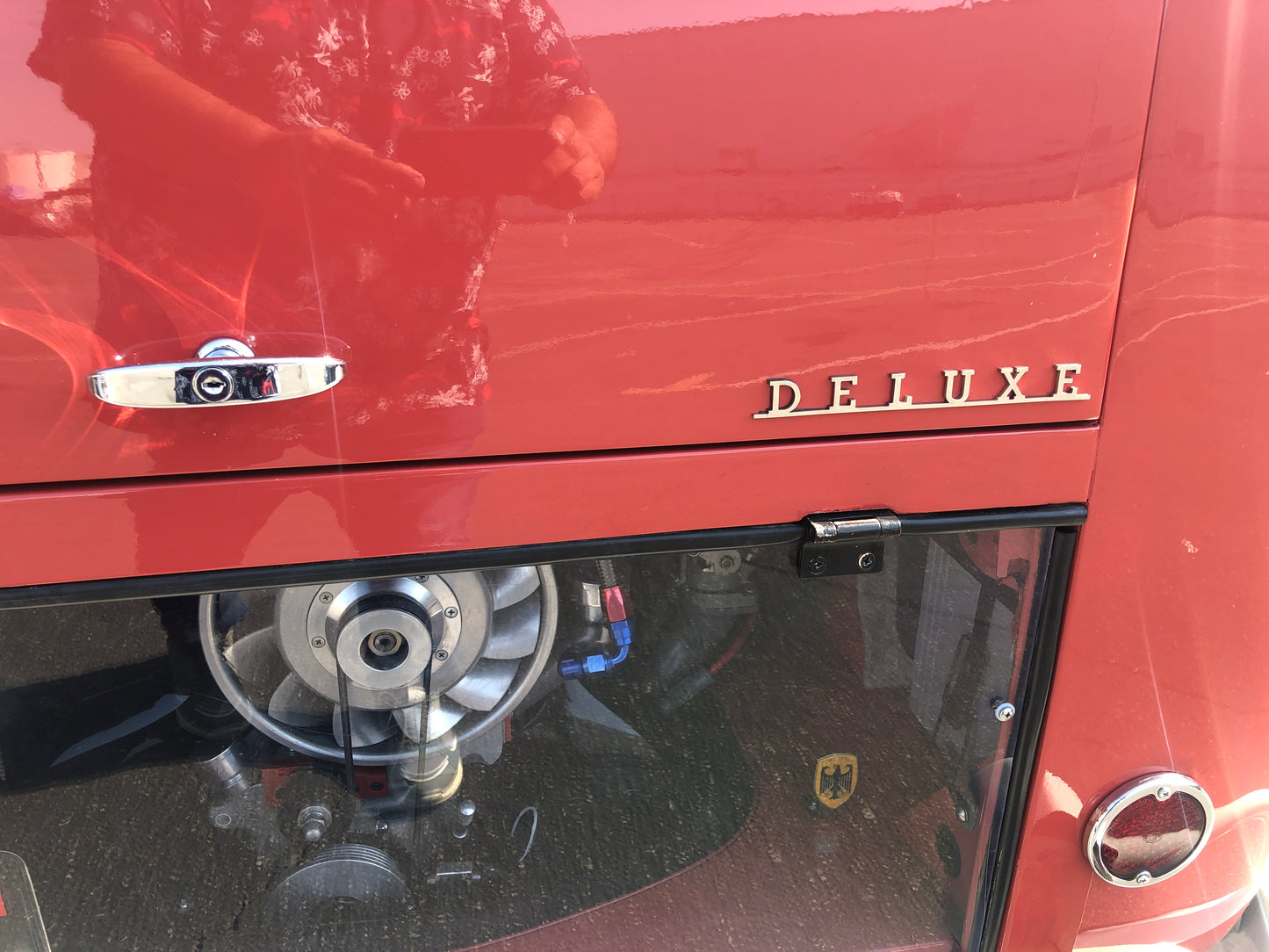 Deluxe rear hatch stainless steel script