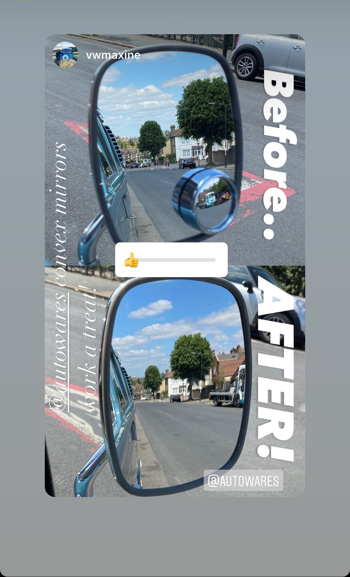 Bay Window Convex Mirror, 1968 - 1979 - PAIR