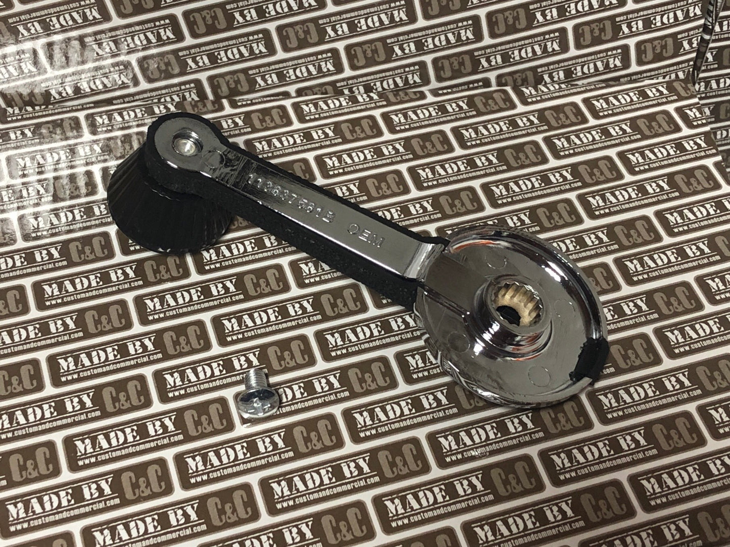 Deluxe Black And Chrome Window Crank