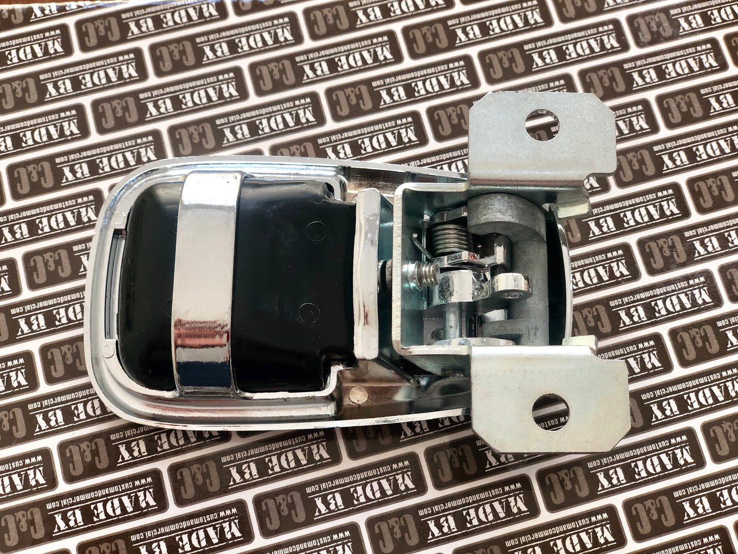 Complete Chrome Internal Door Release Handle & Surround 68-72- Right Side