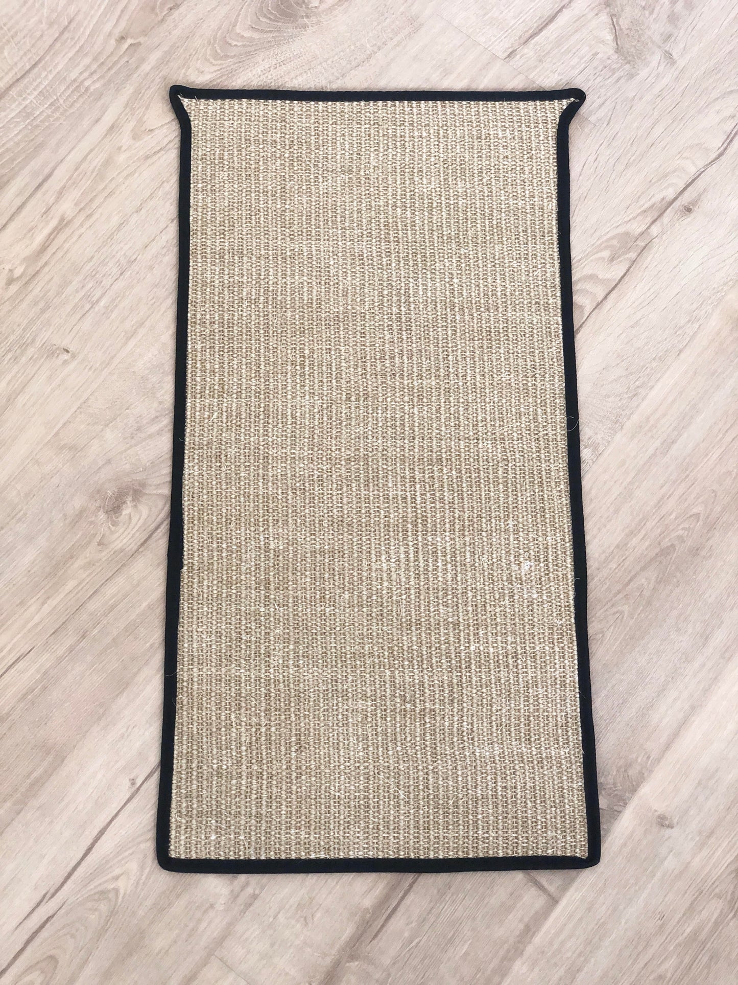 Natural Sisal Split Bus Walk Through Mat Fine Weave Fudge With Brown Egde Trim