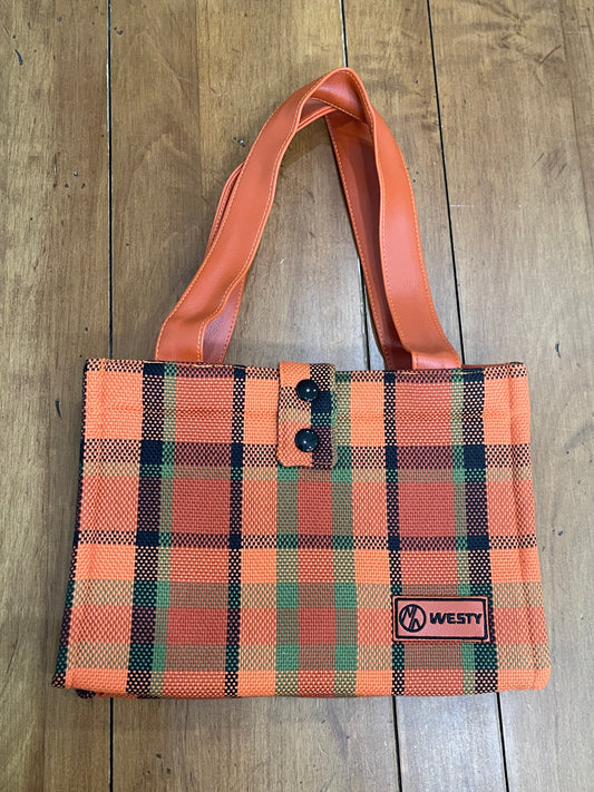 Westy Handbag in Orange plaid