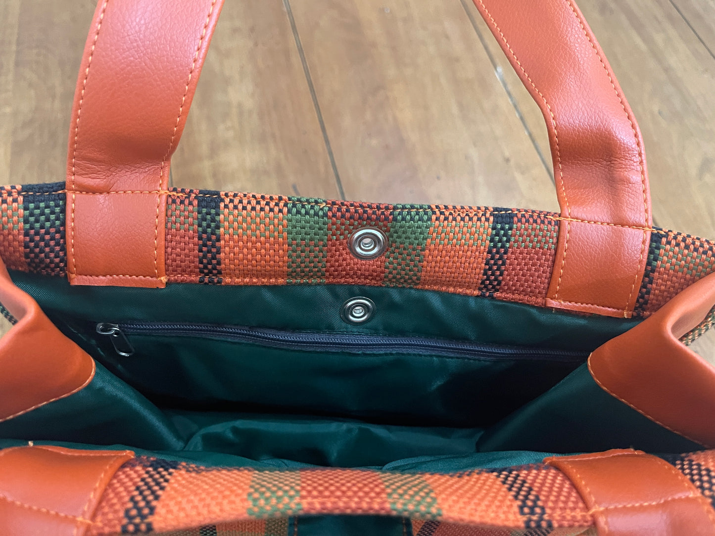Westy Handbag in Orange plaid
