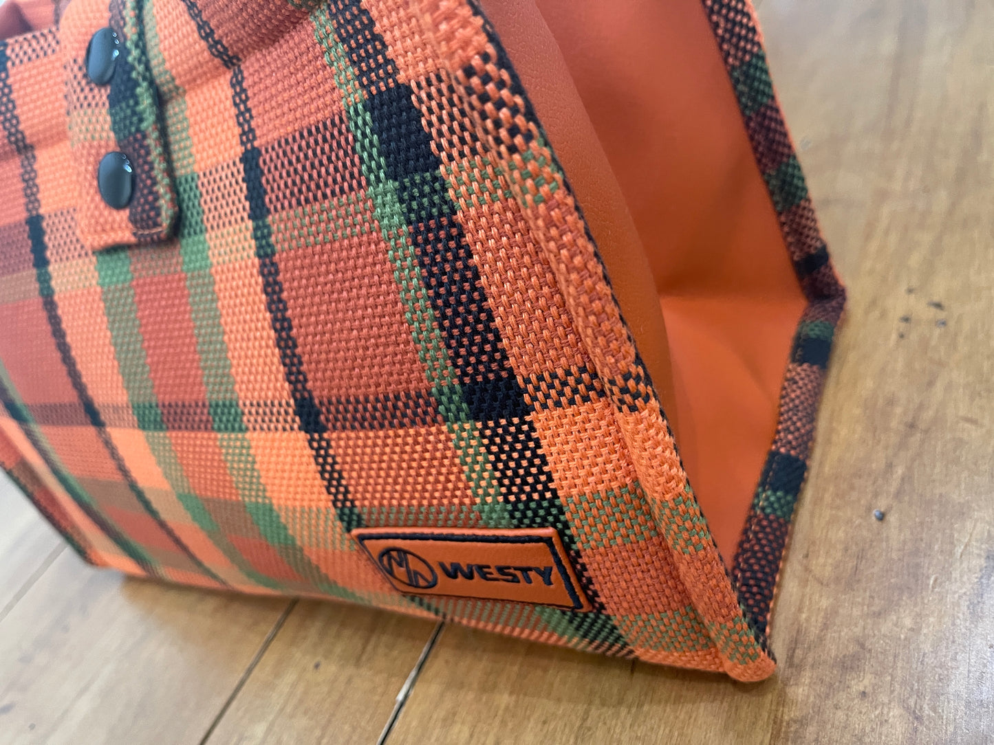 Westy Handbag in Orange plaid