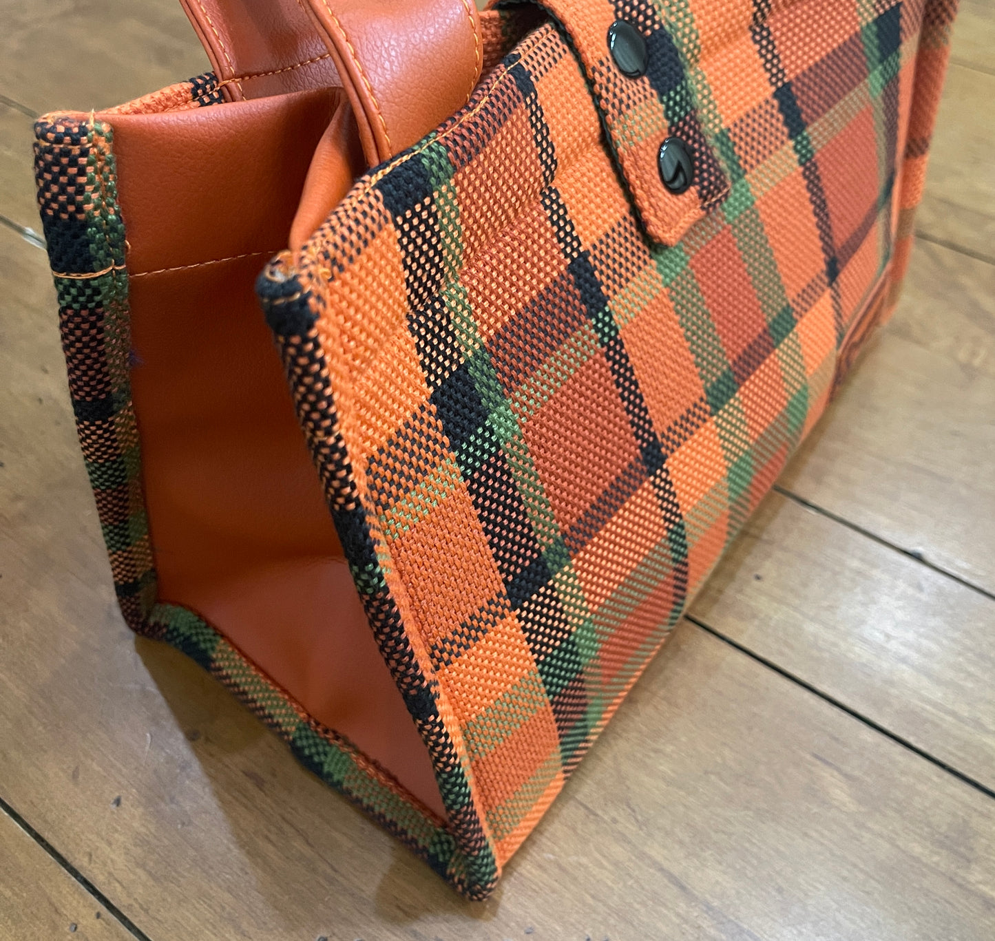 Westy Handbag in Orange plaid