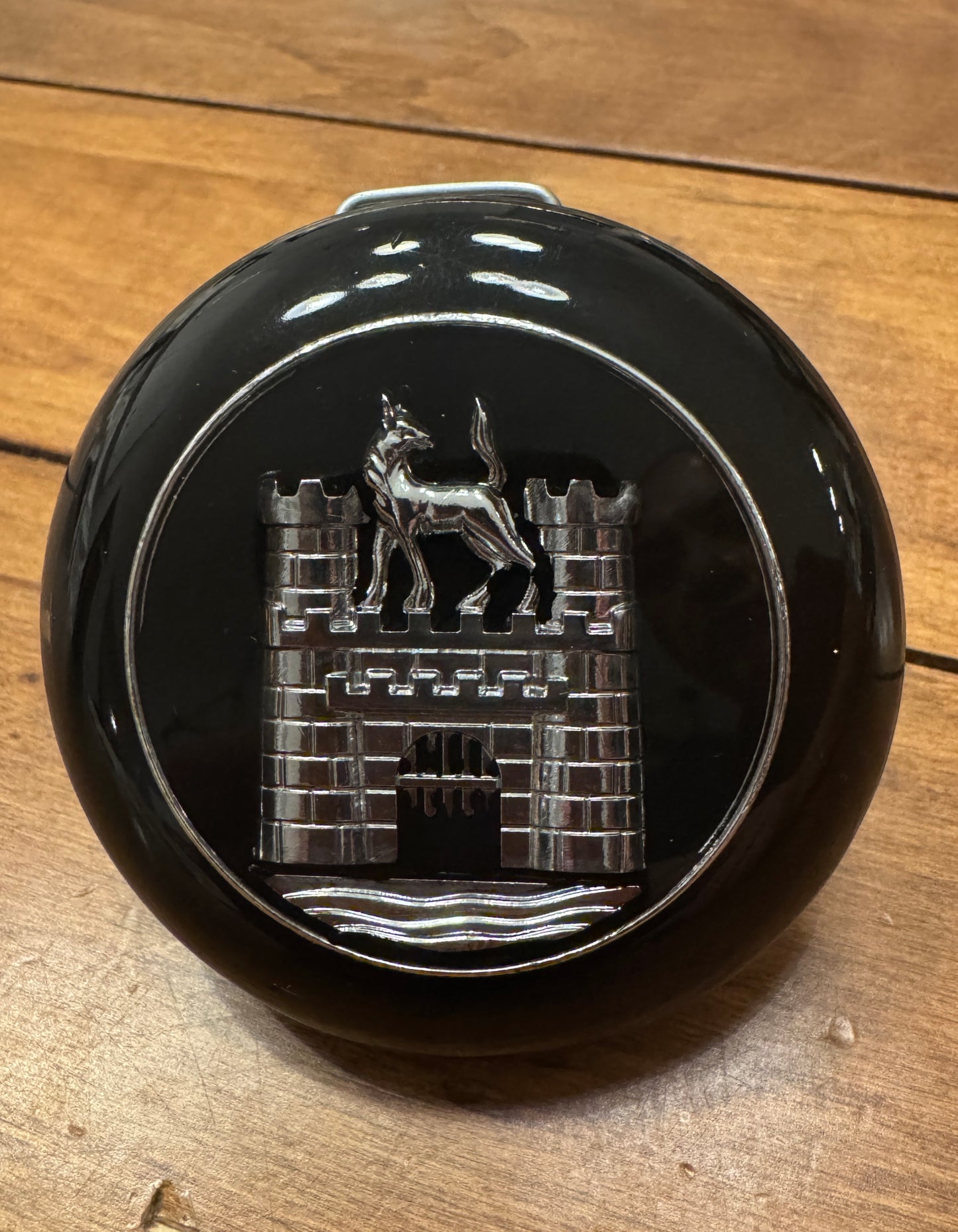 Horn Button Wolfsburg Crest Black And Silver