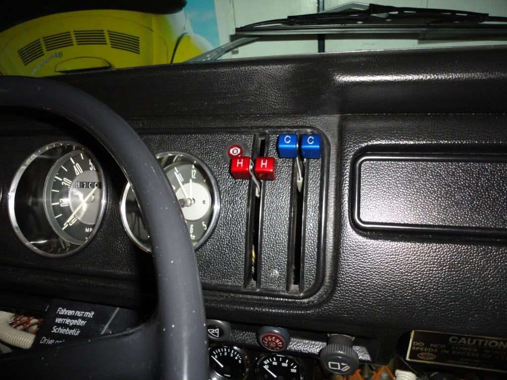 Air Vent Levers Blue/Red - Billet Aluminum