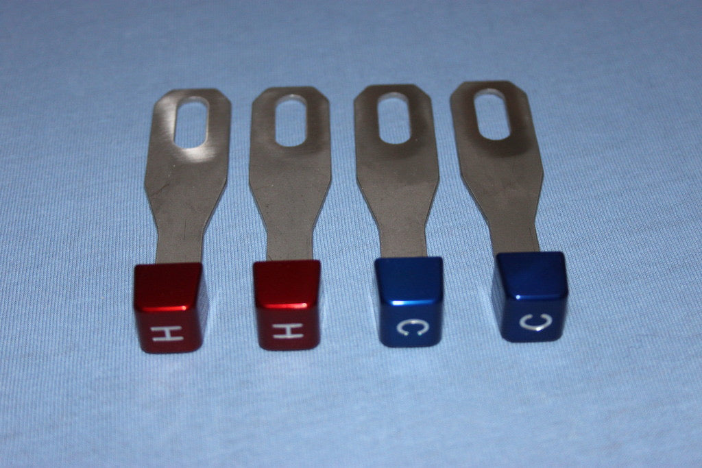 Air Vent Levers Blue/Red - Billet Aluminum