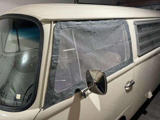 Pair of Magnetic Cab Window Mosquito Nets - Gray