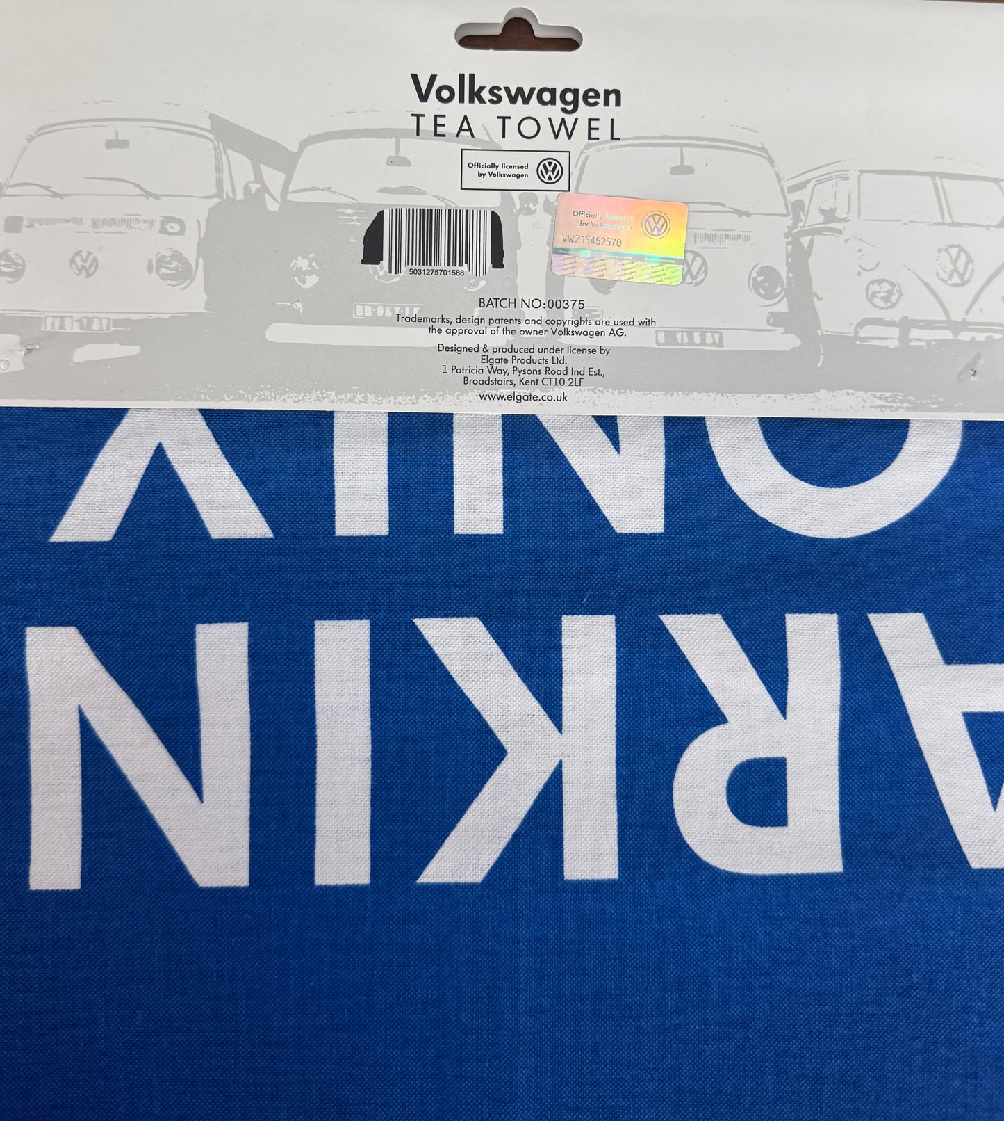 VW Parking Only Banner / Tea Towel