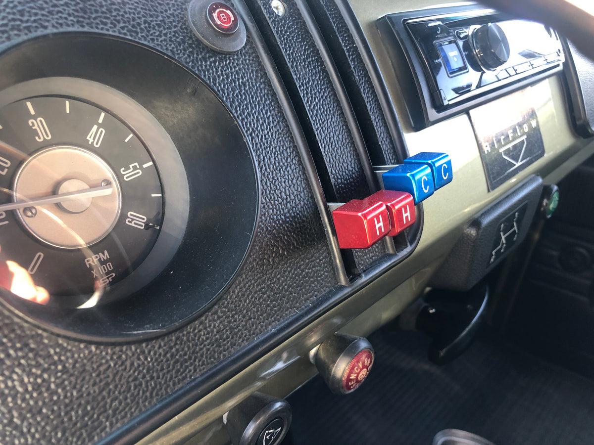 Air Vent Levers Blue/Red - Billet Aluminum