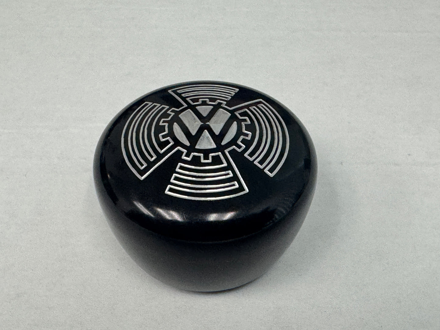 Shifter Knob 12mm Aluminum Black Anodized - KdF VW Logo