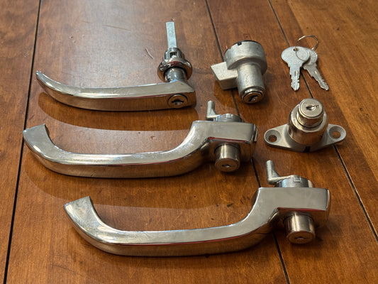 Handle Set + Ignition Switch 64-66 With Church Key Engine Lid Lock