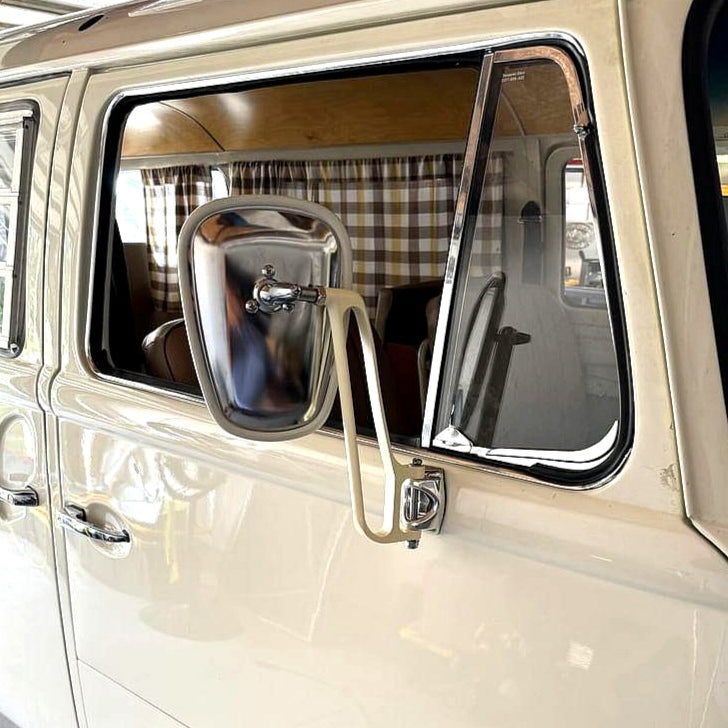 Mirror arms M194 and Mounting Bracket for Baywindow Bus (pair) - Ivory