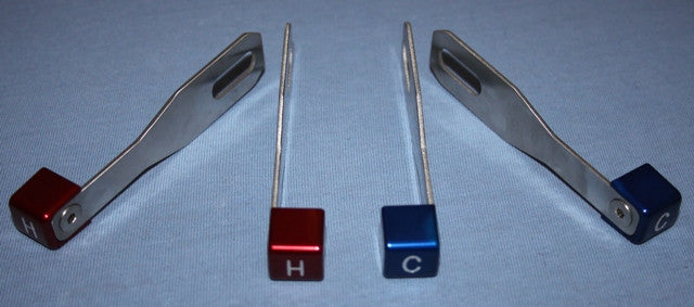 Heater Levers Blue/Red - Aluminum