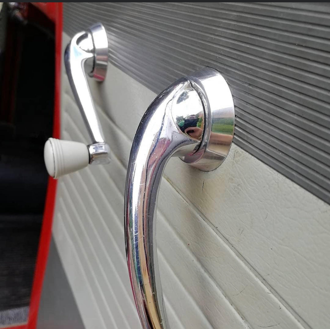 Door handle Aluminum Escutcheon.