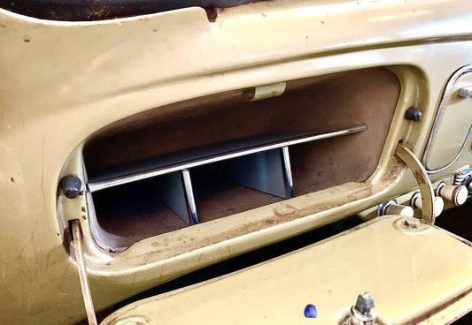 Beetle Glovebox Shelf / Organiser with chrone trim 1957 onwards.