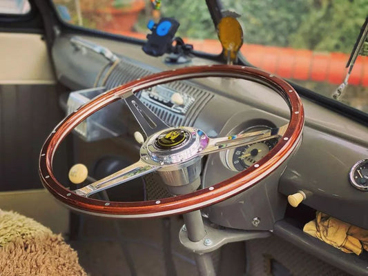 Steering wheel - Polished - For Split Bus by Aircooled Accessories .