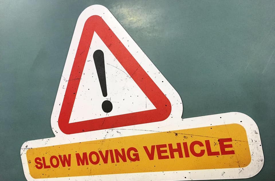 SLOW MOVING VEHICLE MAGNETIC PATINA'D SIGN