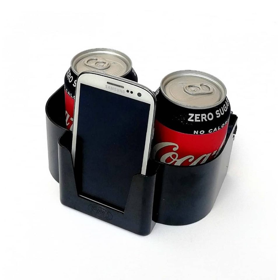 Baywindow Bus Dual drink and phone holder by AAC - Black