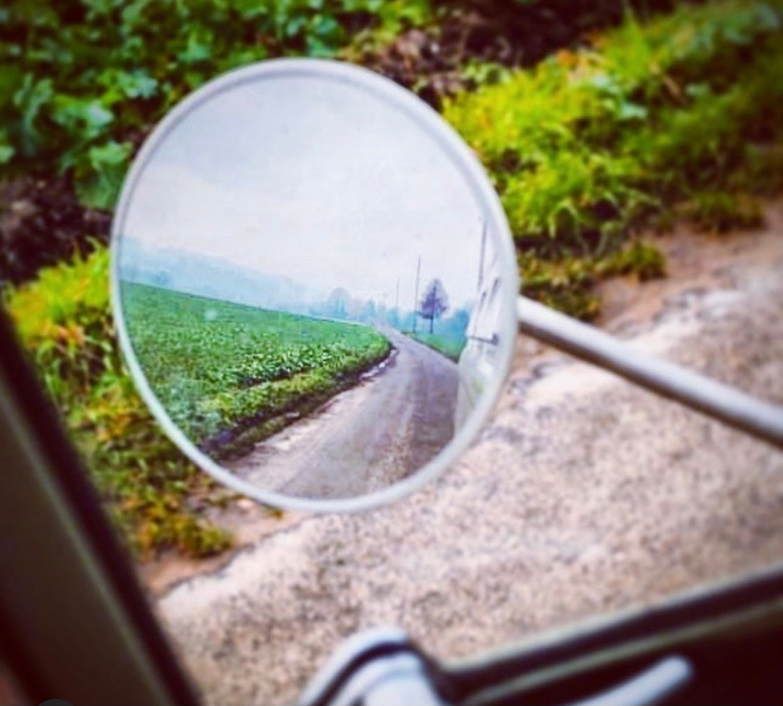 Splitscreen Bus Convex Unpolished Mirror.