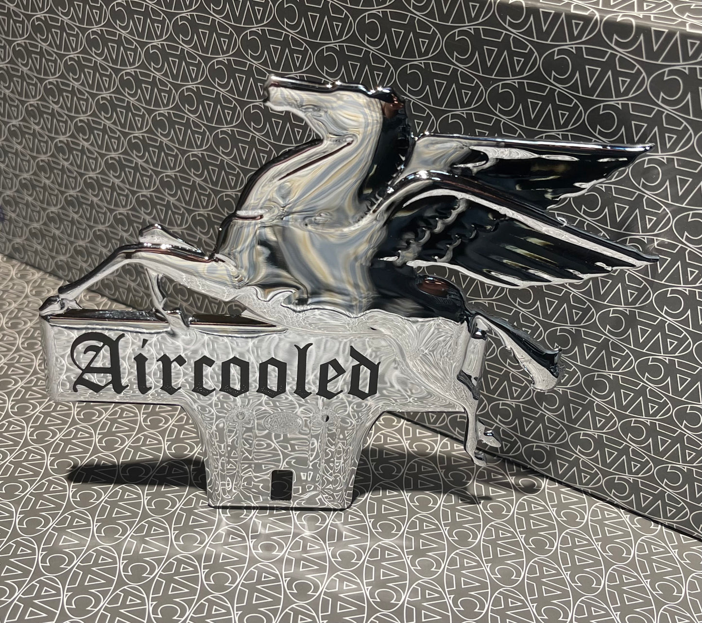 Pegasus Aircooled Chromed License Plate Topper.