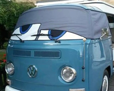 Buseyes Wonky Eyes Front Screen Cover Baywindow Bus - Black or Gray.