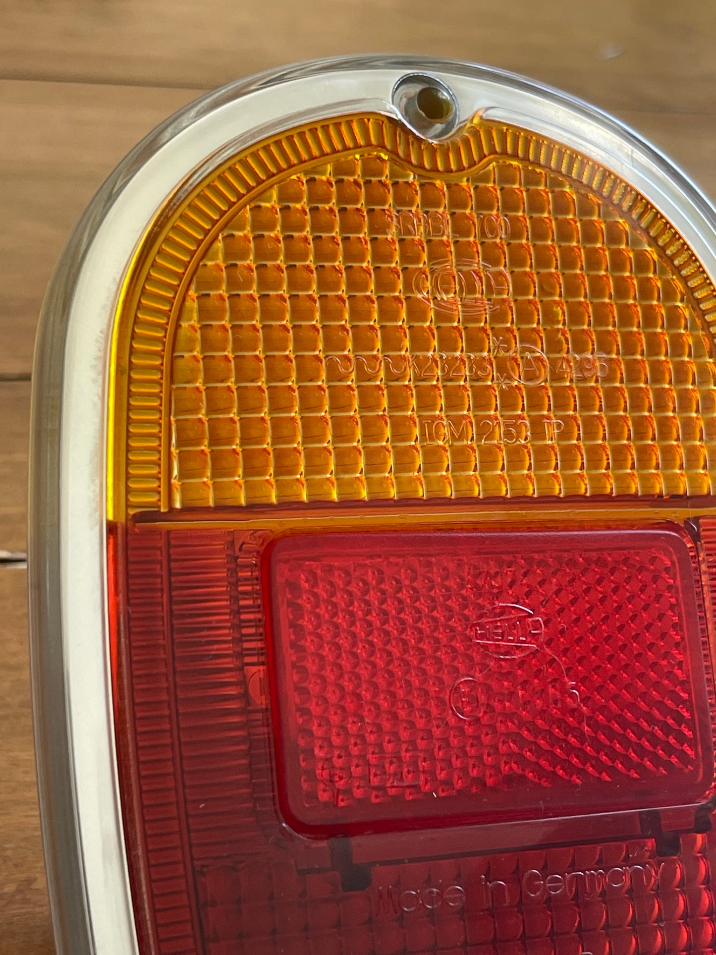 Hella rear light orange and red lense.