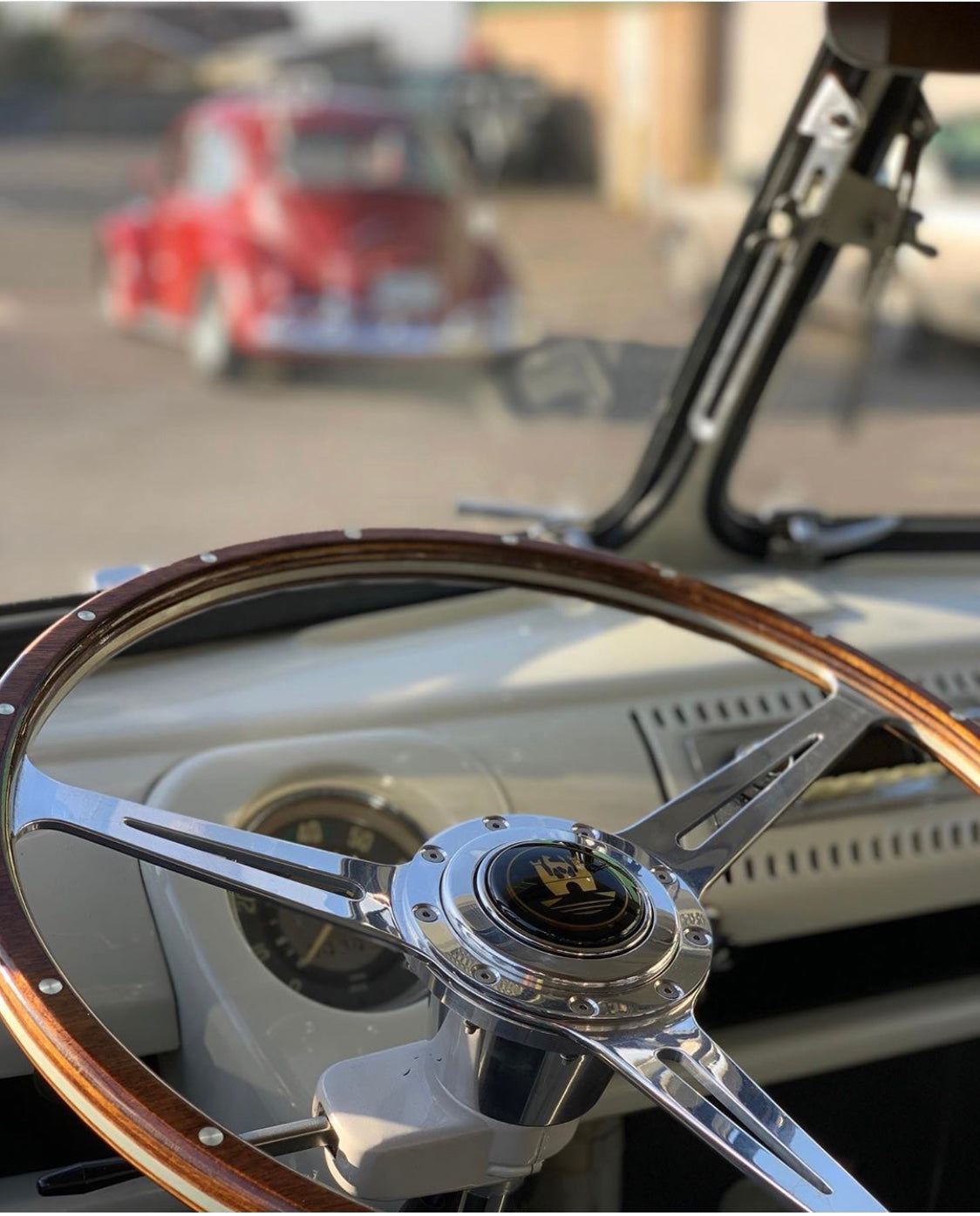 Steering wheel - Polished - For Split Bus by Aircooled Accessories .