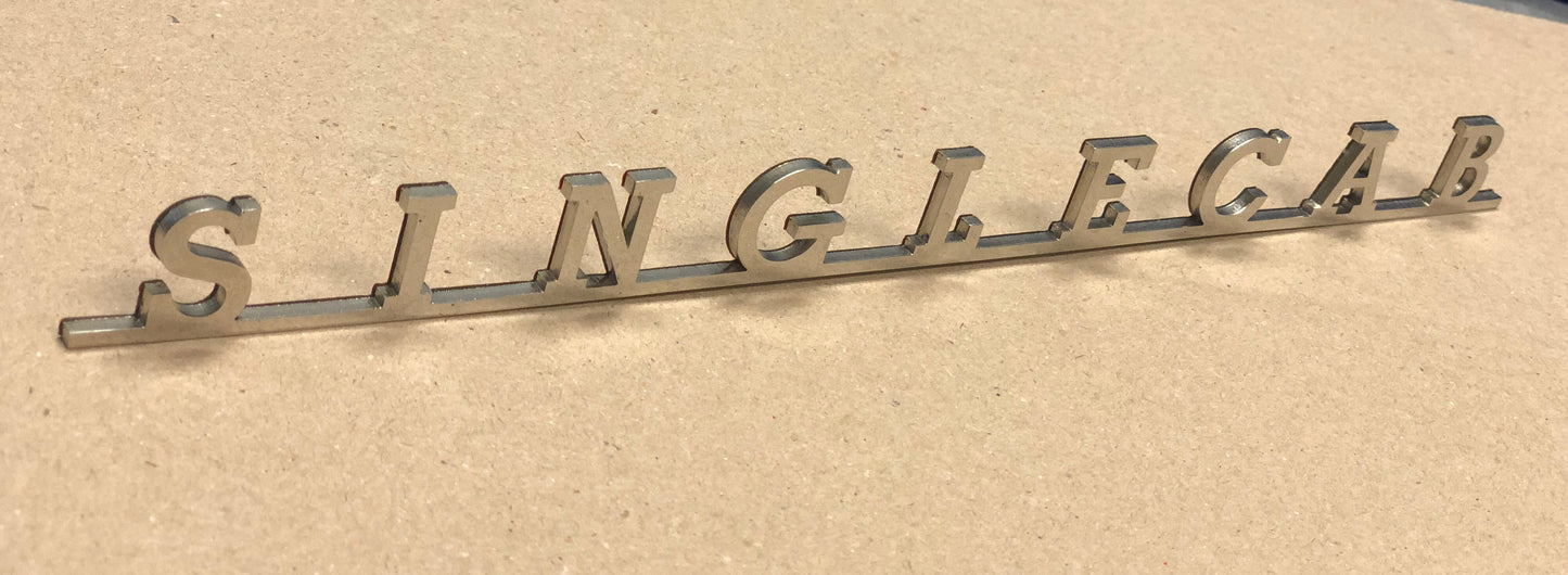 Singlecab Stainless Steel Script.