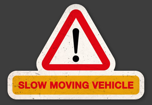 SLOW MOVING VEHICLE MAGNETIC PATINA'D SIGN