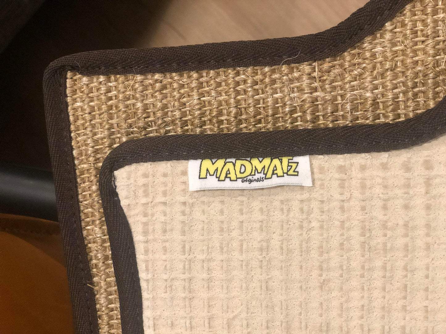 Natural Sisal Split Bus Wheel Arch Mats Fine Weave Fudge With Brown Egde Trim